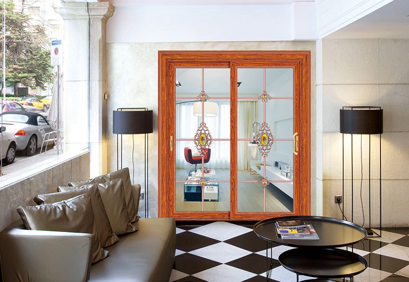 紫檀木尚锋推拉/吊趟门H-16080