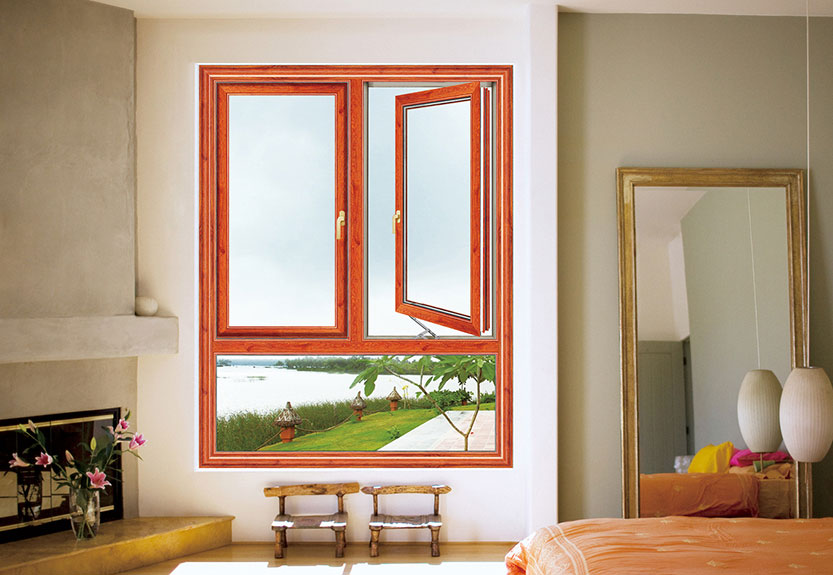 金橡木断桥平开窗16022