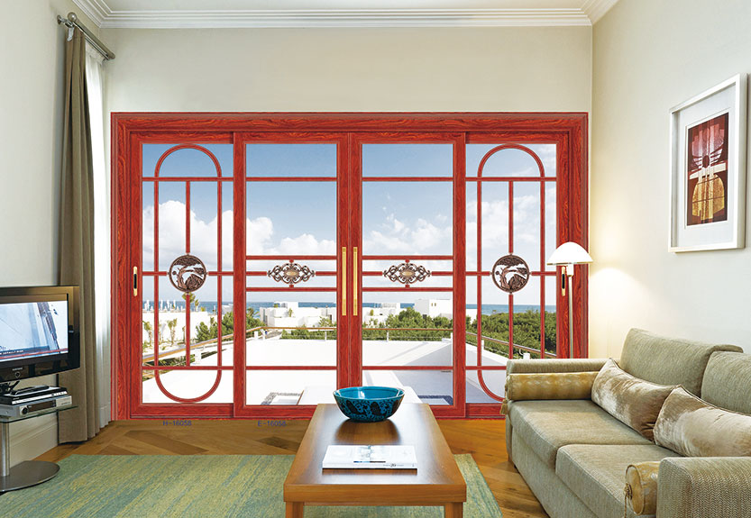 红檀木尊贵推拉/吊趟门H-16058/ E-16058