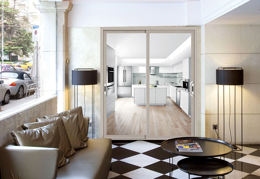 香槟金尚锋推拉/吊趟门A-16070