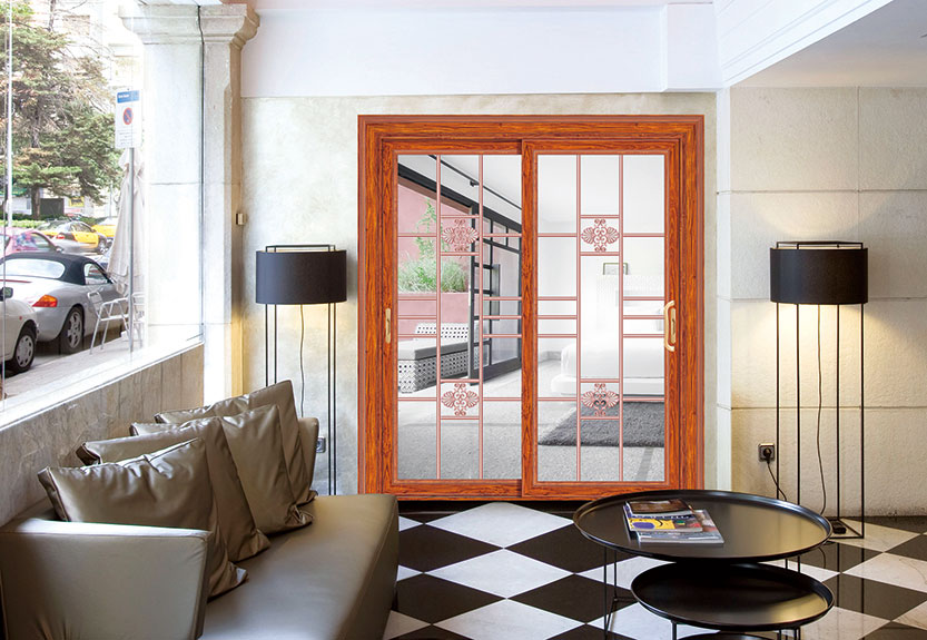 紫檀木尚锋推拉/吊趟门G-16081