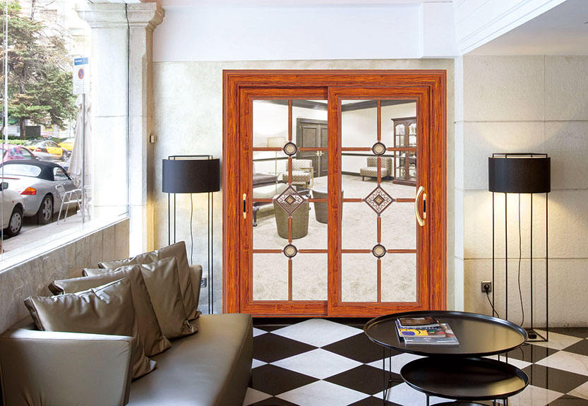 紫檀木尊贵推拉/吊趟门H-16054