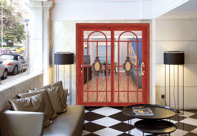 红檀木尊贵推拉/吊趟门I-16056