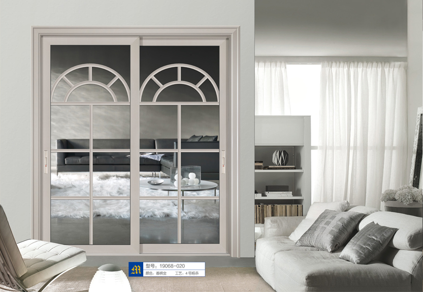 80银海推拉门-香槟金