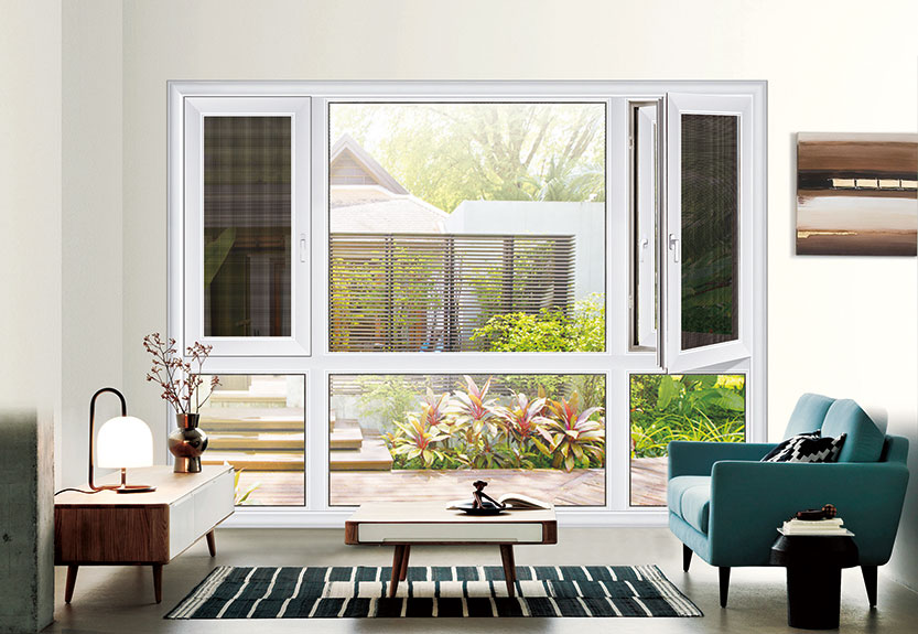 白色断桥平开窗16018