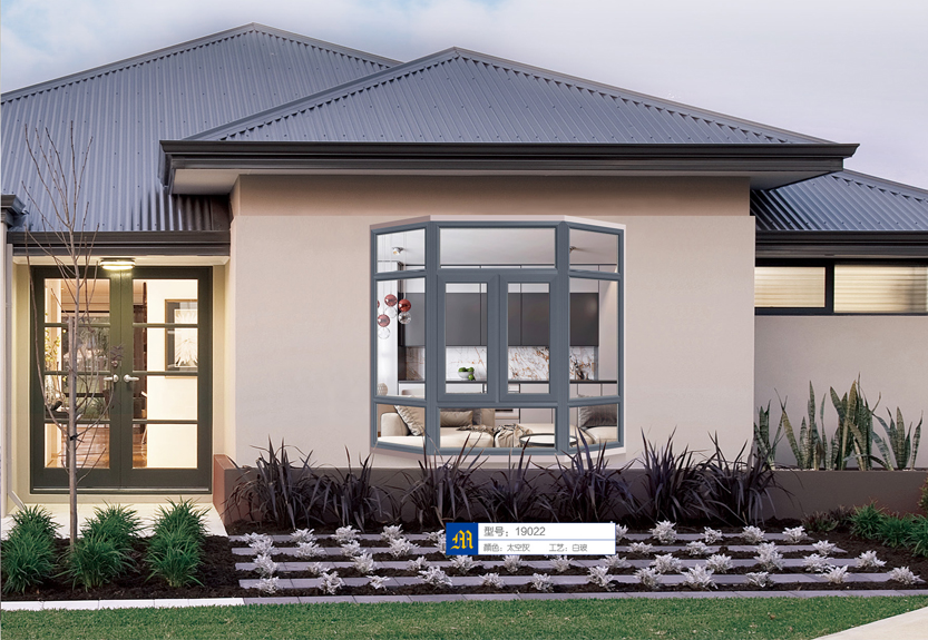 断桥平开窗-太空灰