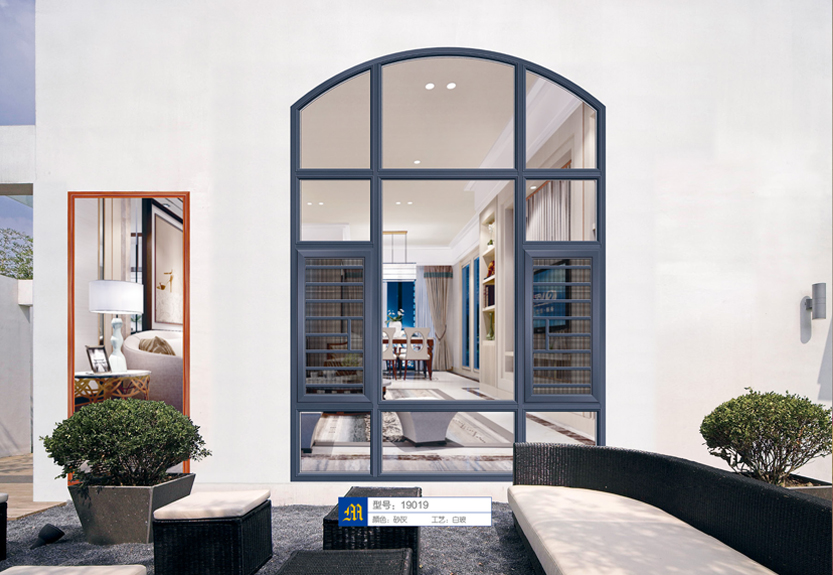 断桥平开窗-砂灰