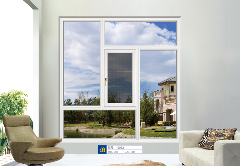 （平框）断桥平开窗-白色