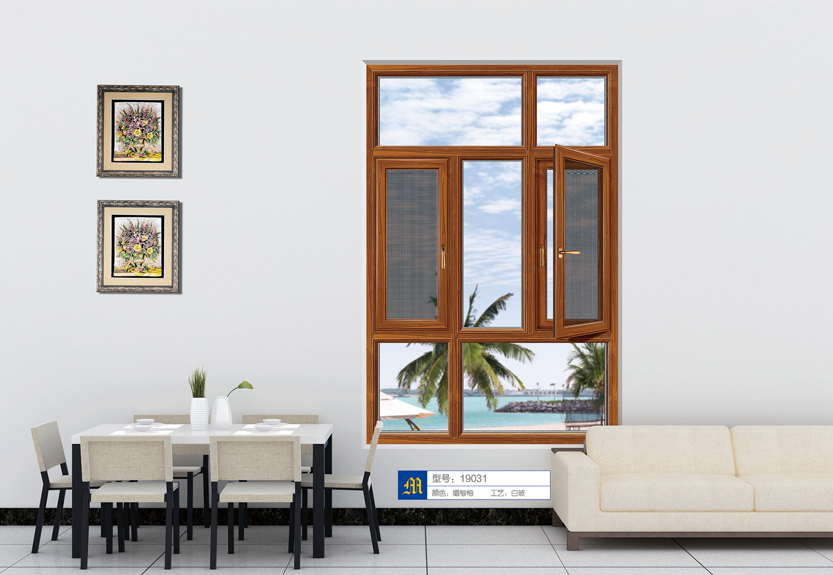 （平框）断桥平开窗-缅甸柚