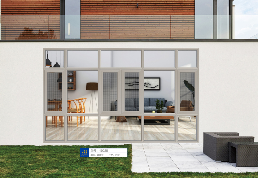 断桥平开窗-香槟金