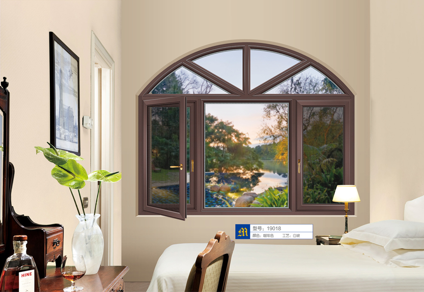 断桥平开窗-咖啡色