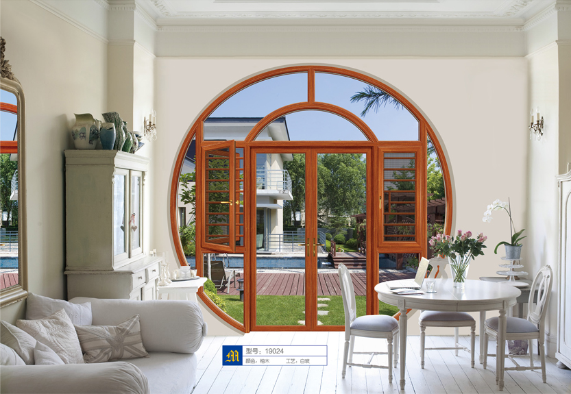 断桥平开窗-柚木